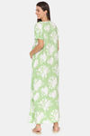 Coucou Maternity Woven Full Length Nightdress With Front Zipper And Discreet Feeding - Light Grass Green — thumbnail 3